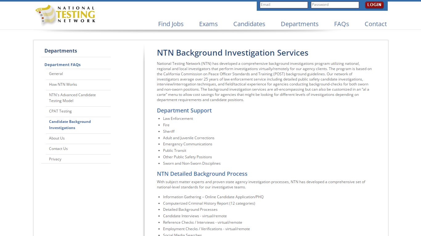 Background Investigation Services | National Testing Network